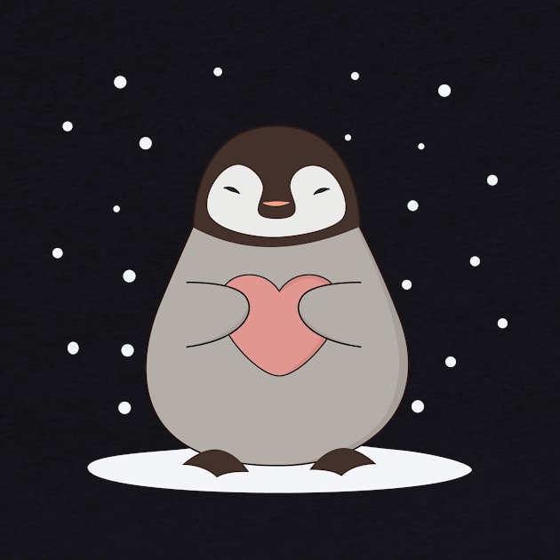 Kawaii Cute Winter Penguin by wordsberry